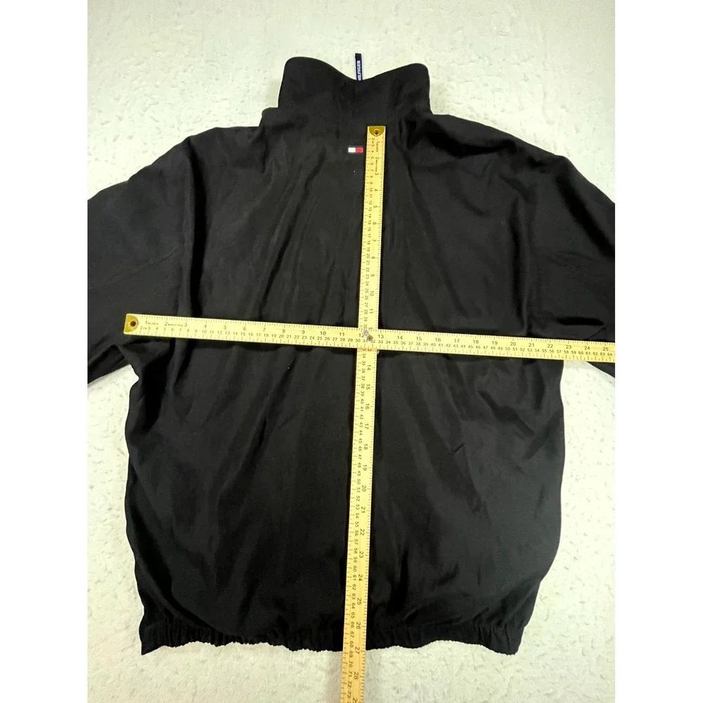 Tommy Hilfiger Golf Windbreaker Jacket Mens Large Black Water Resistant 1/4 Zip